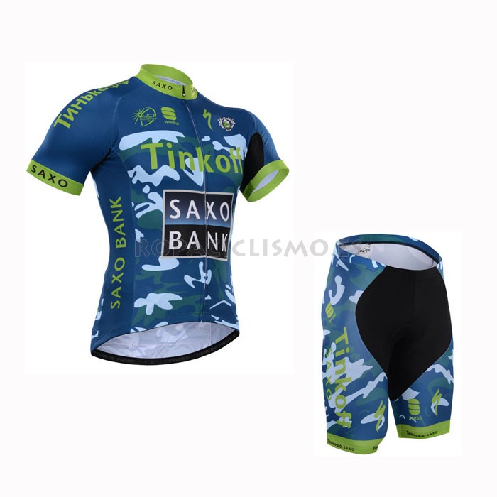 2015 Maillot Saxobank mangas cortas Verde